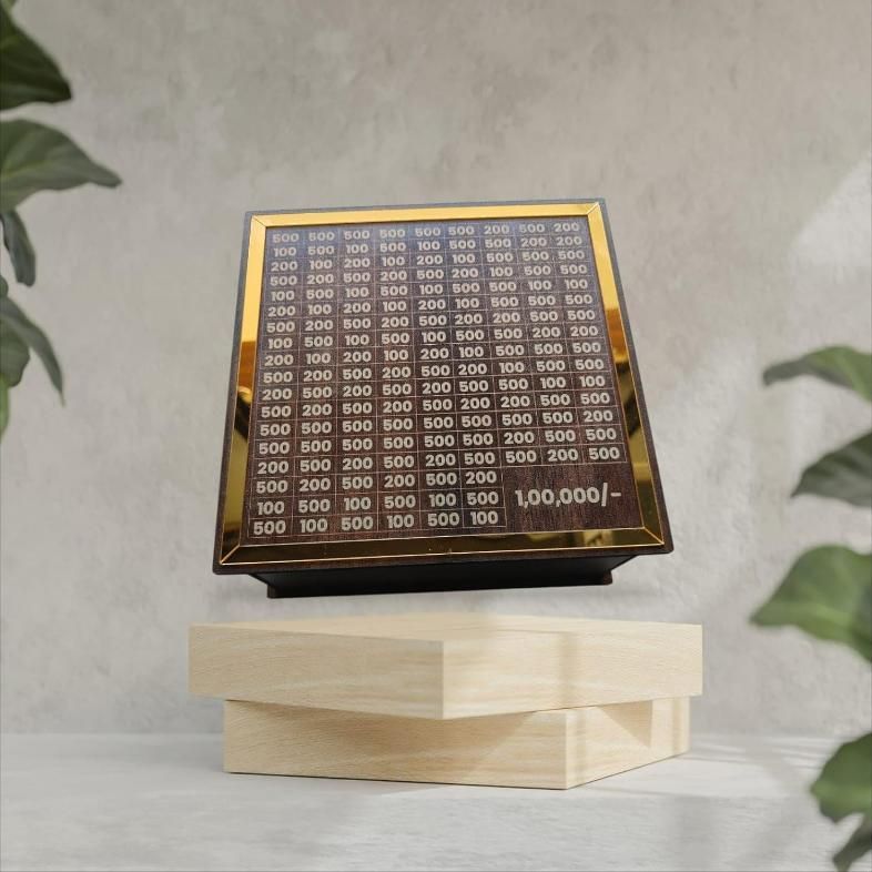 Wooden Piggy Bank for ₹1 Lakh | Money Saving Challenge Box for Kids & Adults | Durable Cash & Coin Storage