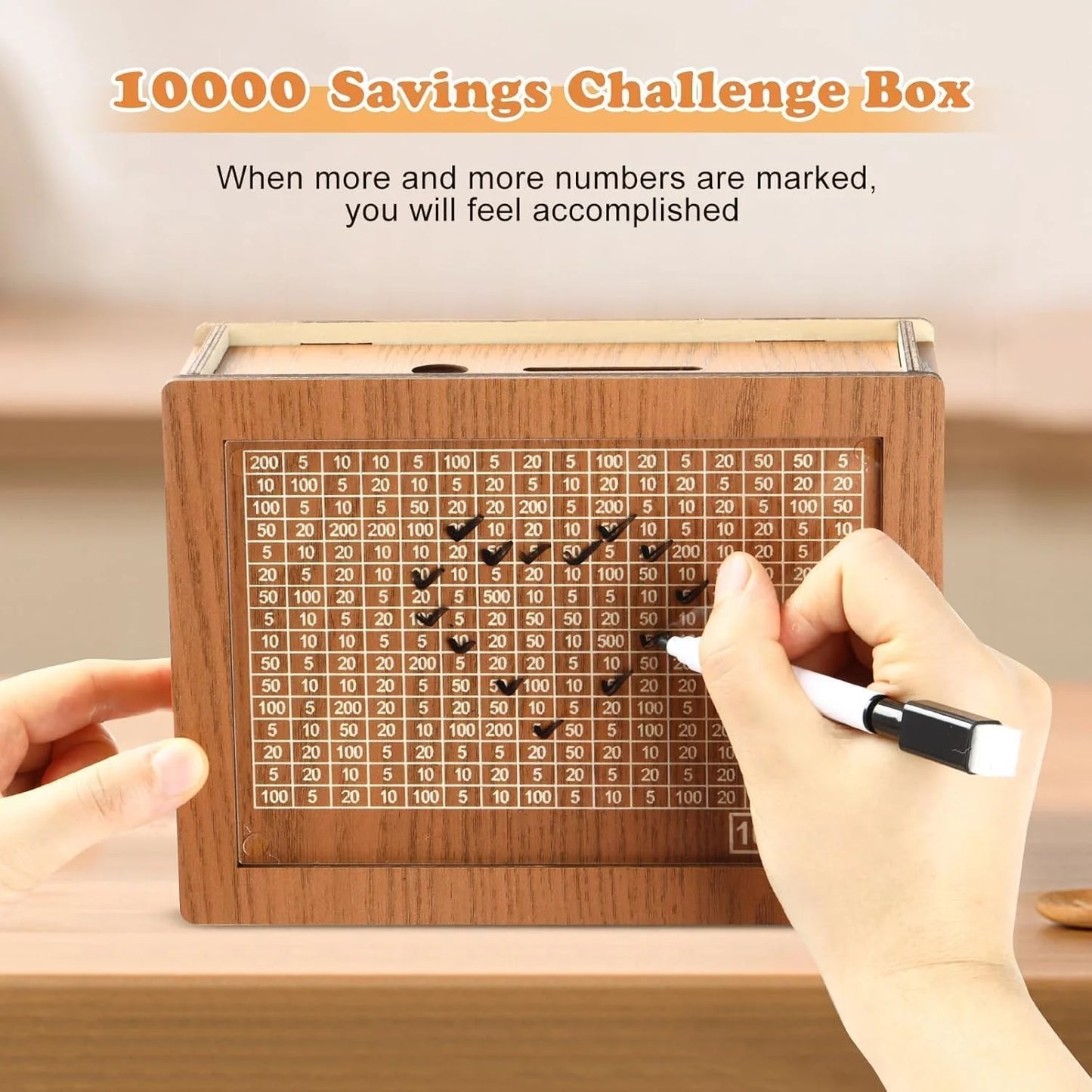 Wooden Piggy Bank for ₹1 Lakh | Money Saving Challenge Box for Kids & Adults | Durable Cash & Coin Storage