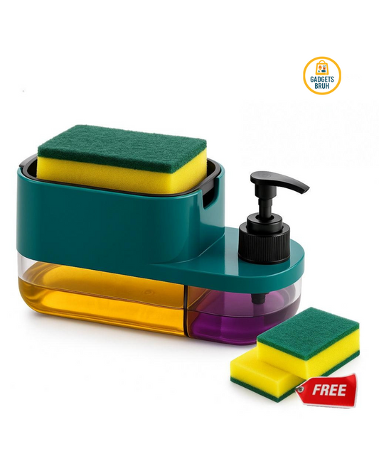 3-in-1 Kitchen Soap Dispenser with Sponge Holder – Clean Smarter, Save Faster!