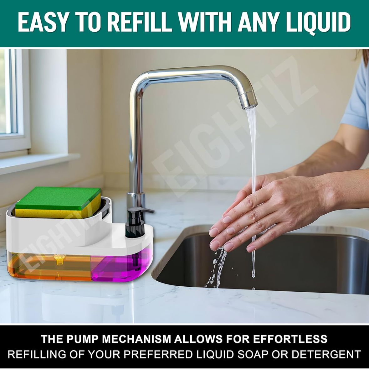 3-in-1 Kitchen Soap Dispenser with Sponge Holder – Clean Smarter, Save Faster!