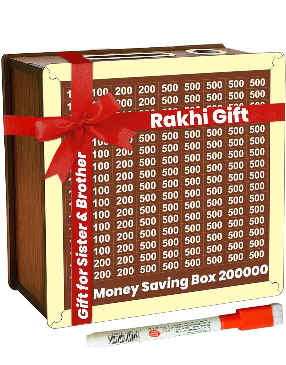 Wooden Piggy Bank for ₹1 Lakh | Money Saving Challenge Box for Kids & Adults | Durable Cash & Coin Storage