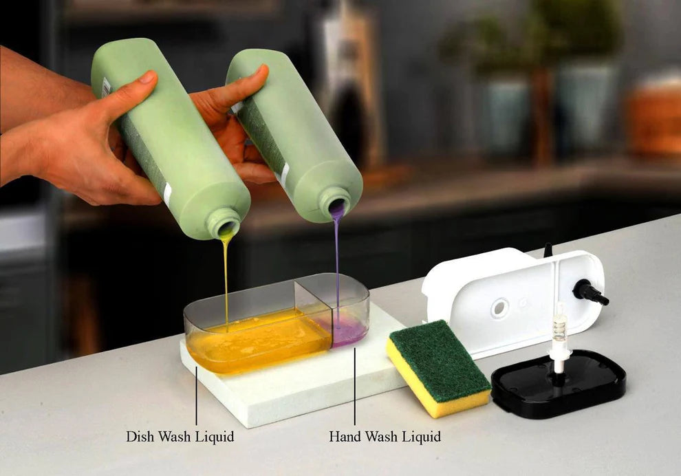 3-in-1 Kitchen Soap Dispenser with Sponge Holder – Clean Smarter, Save Faster!